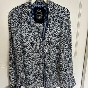 Navy Blue Multi Print Blouse